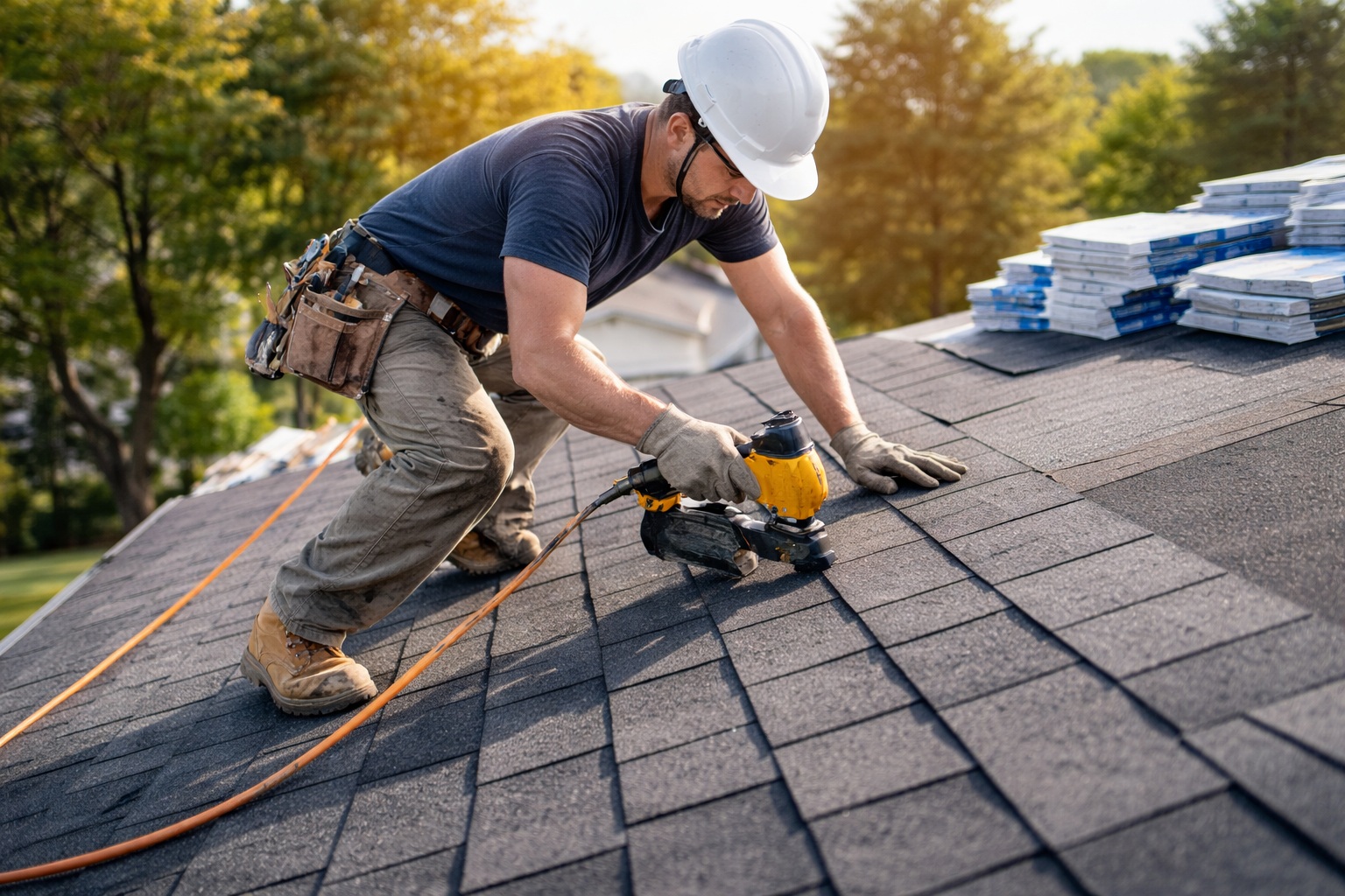 Professional roofing work by Trio Construction Group in St. Louis